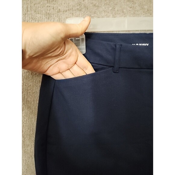 Old Navy High Rise Pixie Straight Ankle Pants Womens 12 Navy Blue Stretch NEW - Picture 5 of 11